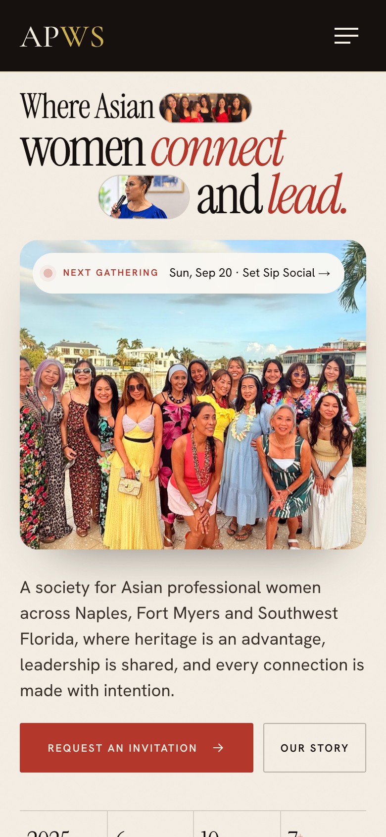APWS community organization mobile website preview