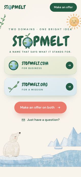 STOPMELT interactive brand concept mobile website preview